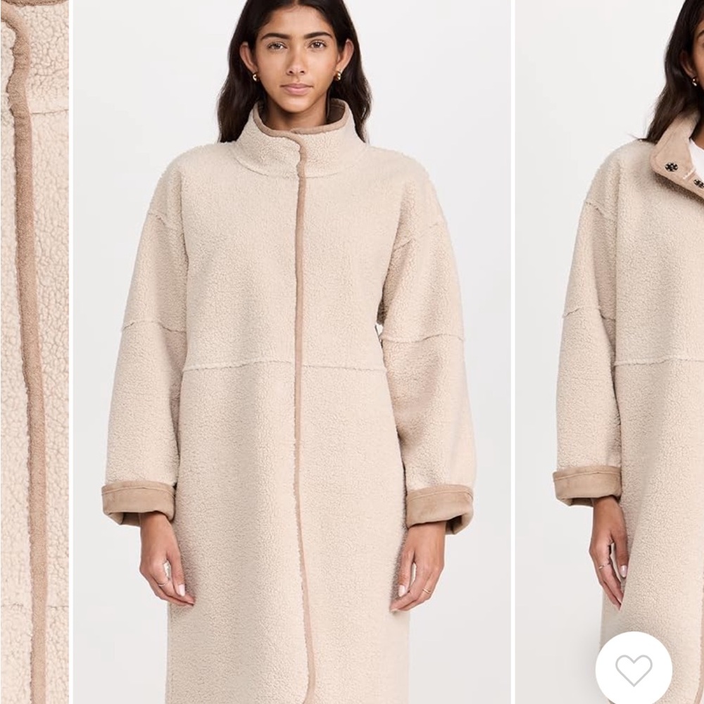 Velvet Cara  Beige reversible Teddy Jacket in sand - Picture 2 of 10
